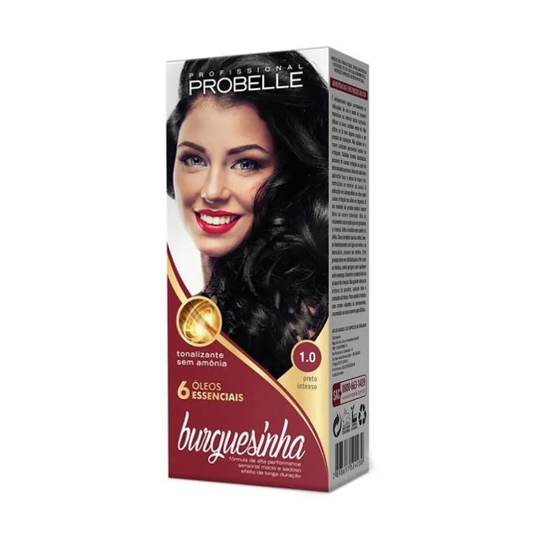 Tintura Probelle Burguesinha sem Amonia 1.0 Preto Intenso