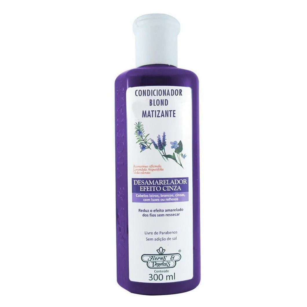 Condicionador Matizador Flores e Vegetais Blond Matizante Redução do Amarelado 300ml