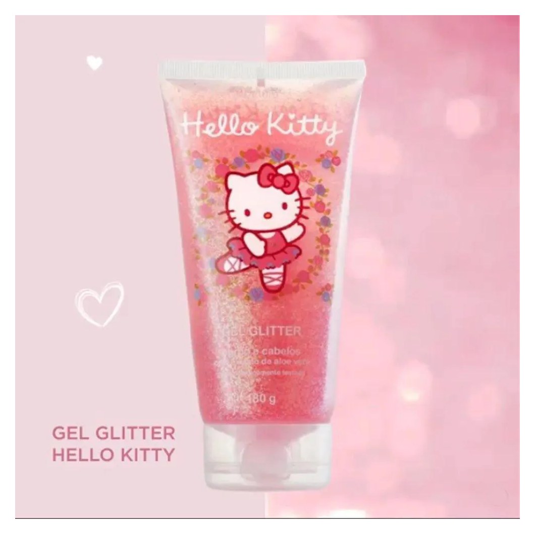 Gel Infantil Cabelo e Corpo Glitter Hello Kitty 180gr