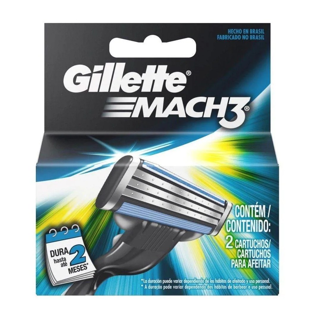 Carga Gilette Mach 3 com 2 unidades