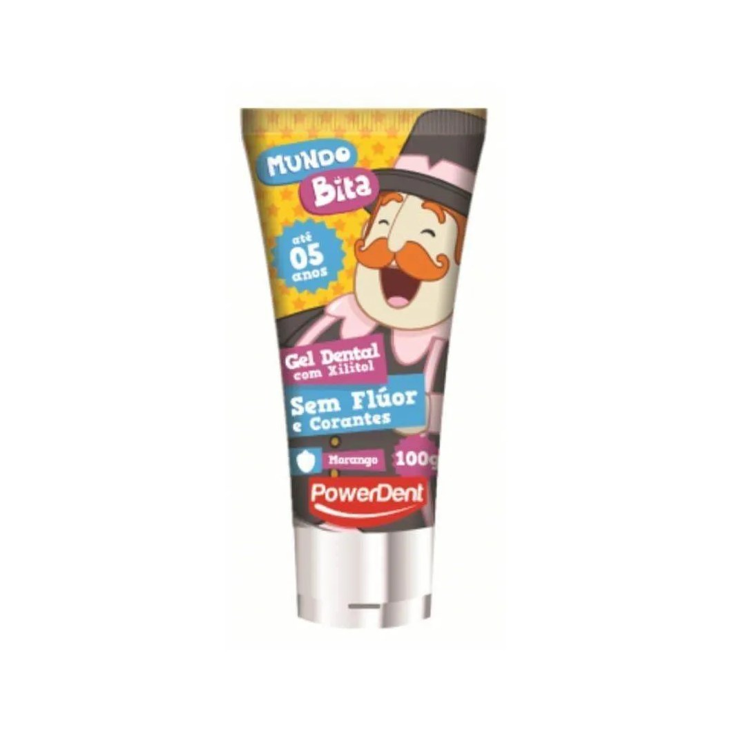 Gel Powerdent S/fluor Mundo Bita 100g Morango