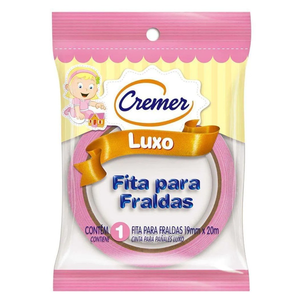 Fita para Fraldas Cremer Luxo Rosa 20m