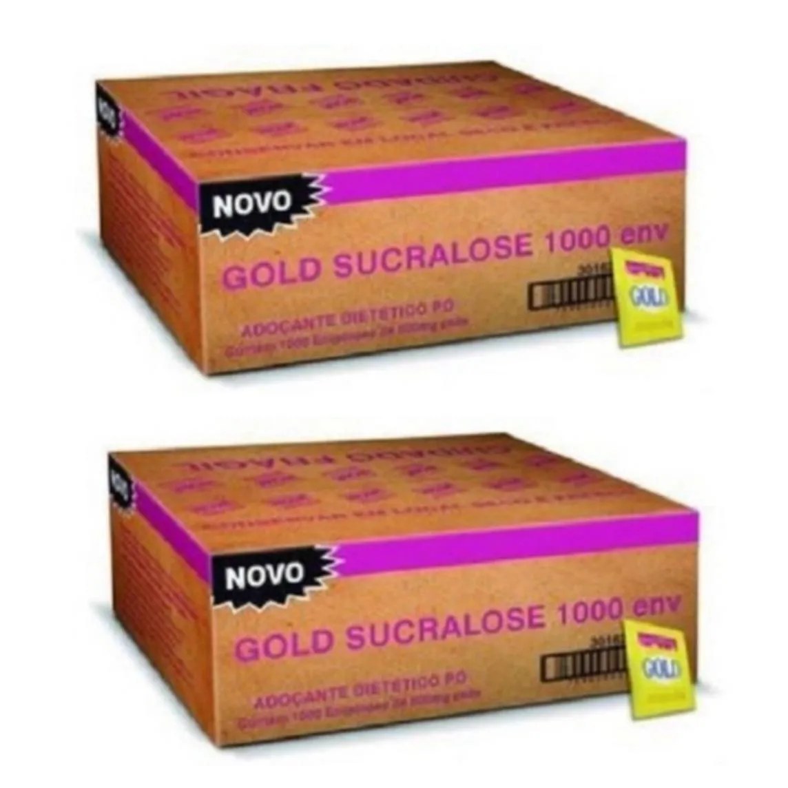 Kit 2uni Gold Adoçante Sucralose em Pó - Cx. 1000 Env. - Gold