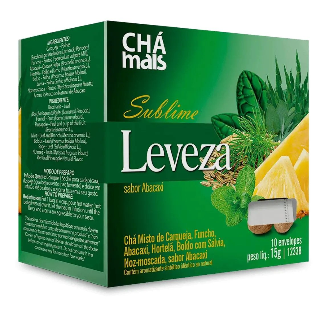 Clinicmais Chá Sublime Leveza Abacaxi 10 Sachês 15g - Chá Mais