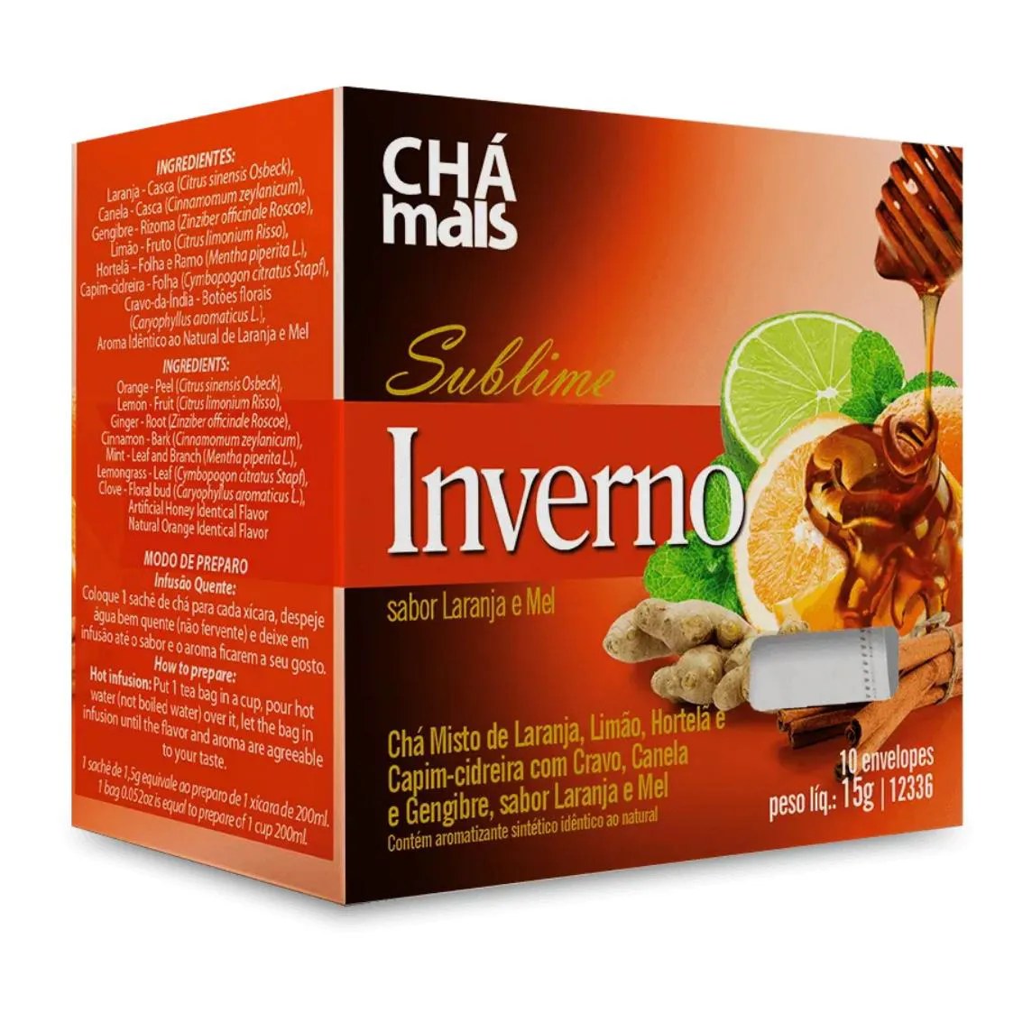 Clinicmais Chá Sublime Inverno Laranja e Mel 10 Sachês - Chá Mais