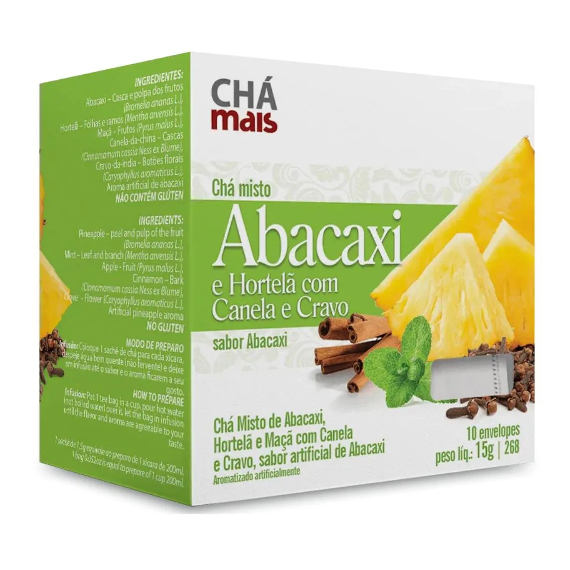 Clinicmais Chá Abacaxi e Hortela com Cravo e Canela 10 Sachês- Chá Mais