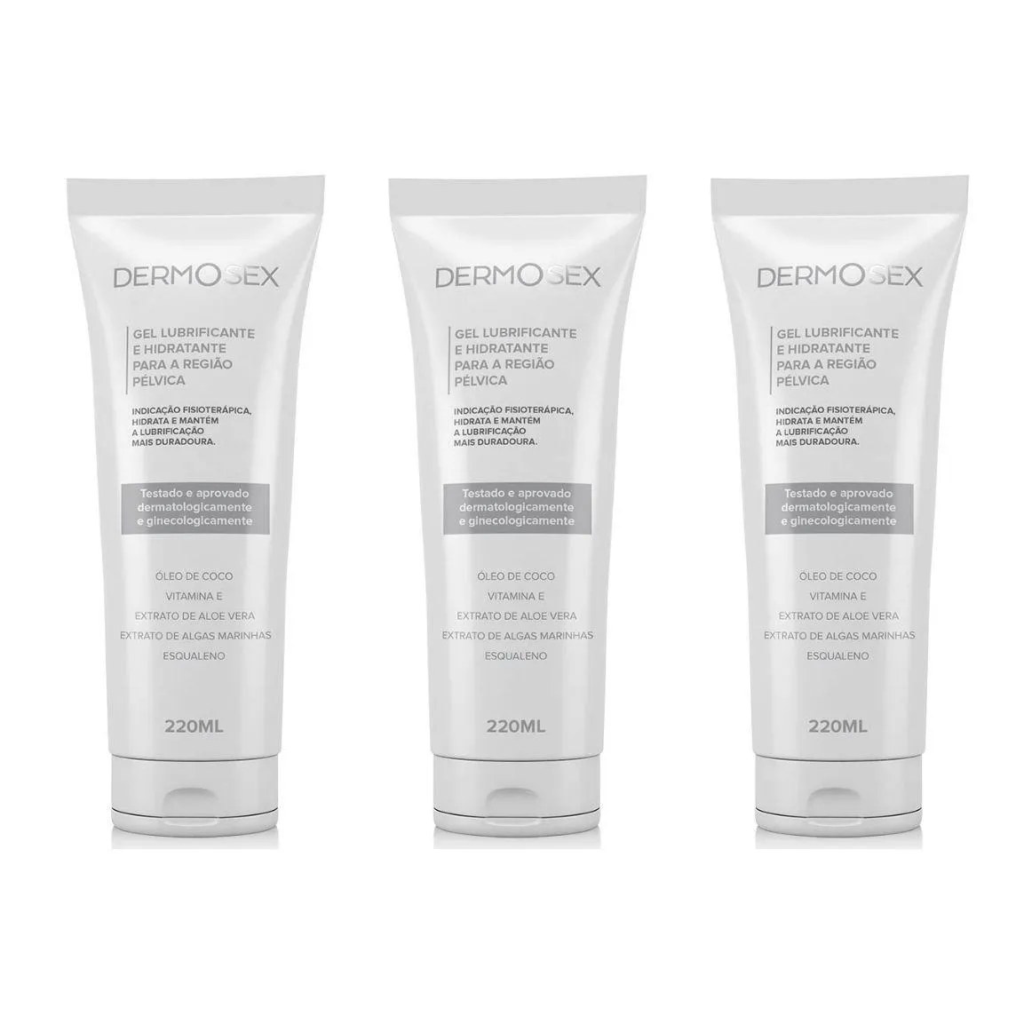 3x Gel para Ressecamento Intimo Hidratante com Óleo de Coco