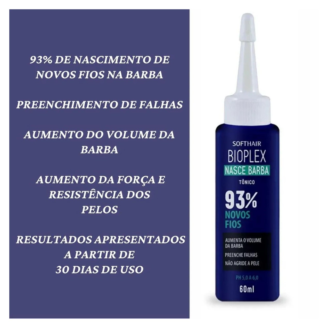 Crescer Barba Fórmula Exclusiva Tratamento Bioplex Softhair