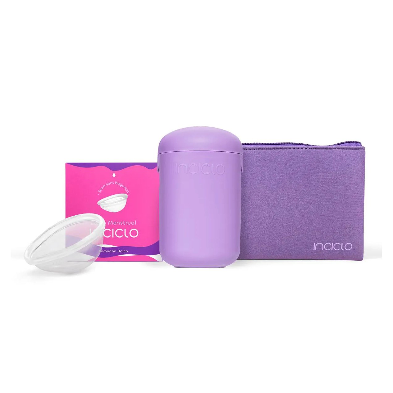 Kit Disco Menstrual + cápsula Esterilizadora + Necessaire Neoprene Inciclo