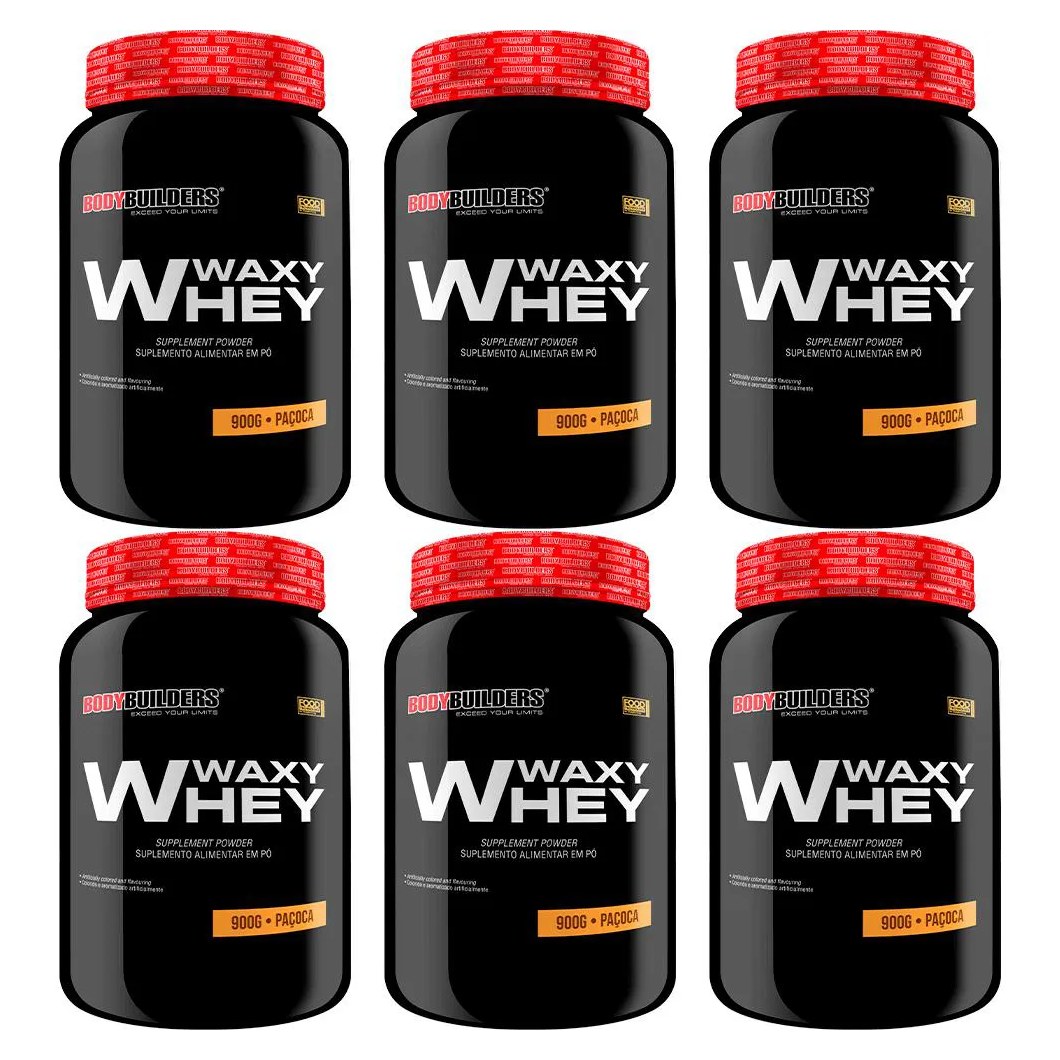 Kit 6x Whey Protein Waxy Whey 900g - Bodybuilders Paçoca