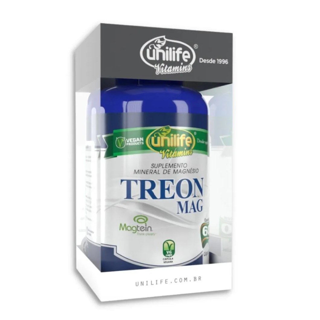 Magnésio Treonato Treonmag 60 cápsulas 710mg Unilife