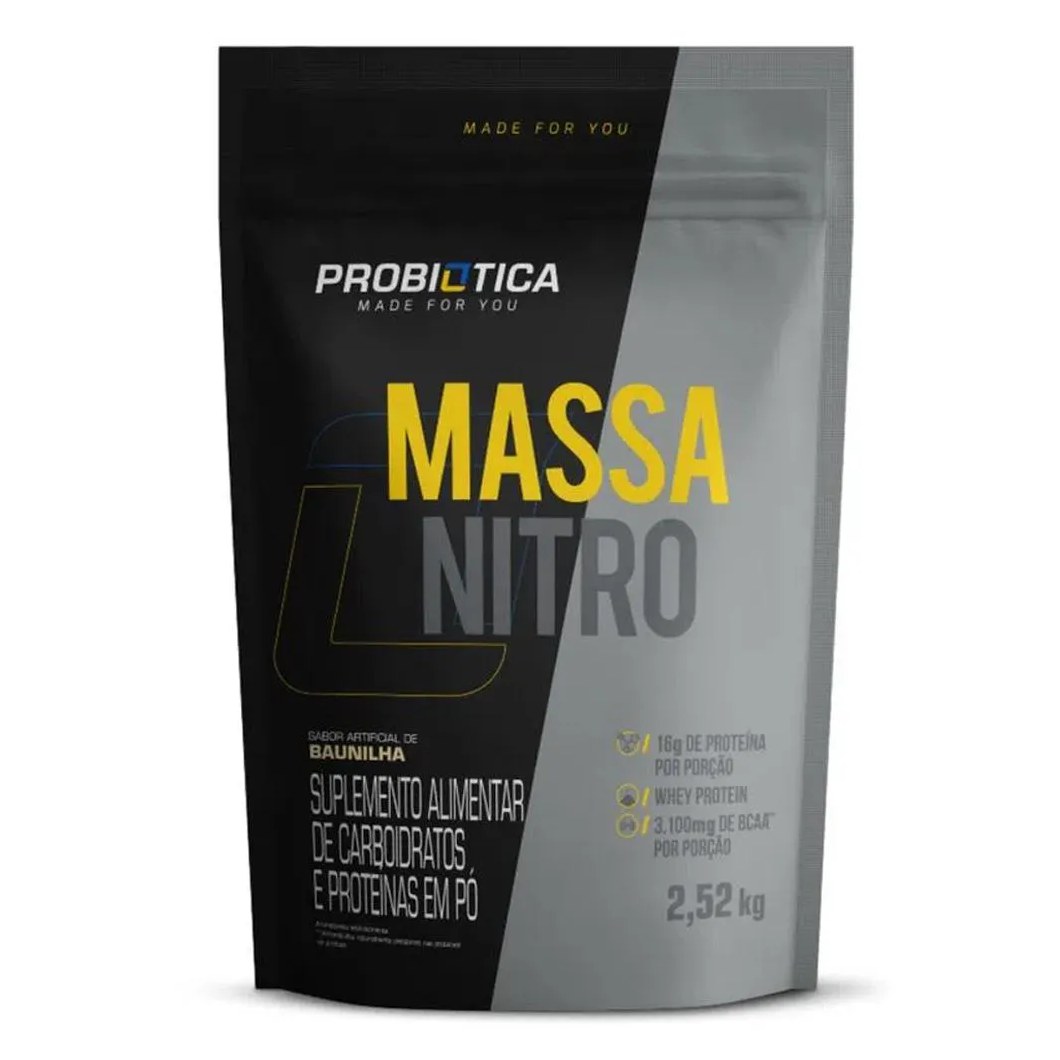 Suplemento Probiótica Massa Nitro No2 Baunilha Refíl 2,52kg