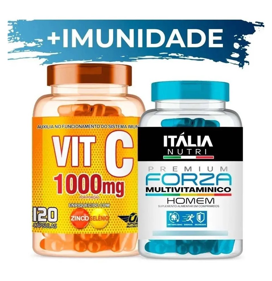 Combo Foco na Imunidade - Vitamina C + Forza Multivitamínico