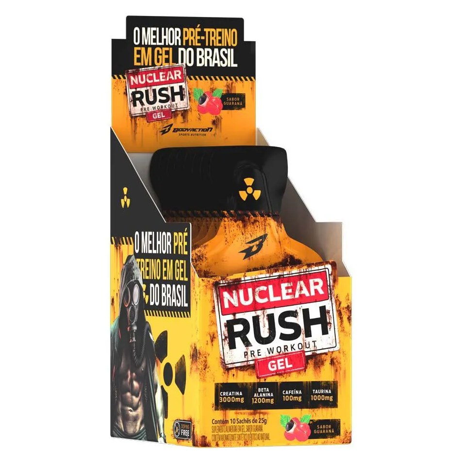 NUCLEAR RUSH GEL DISPLAY 10 SACHêS 25G - GUARANá