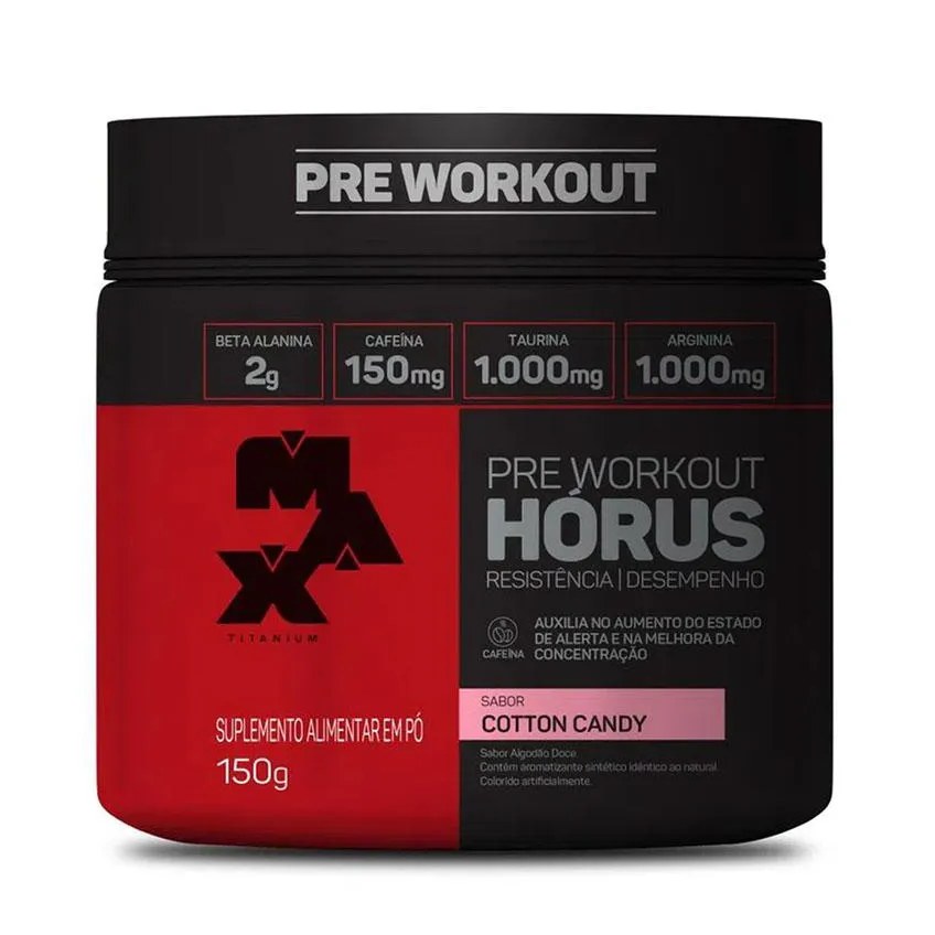 Pré Treino Workout Horus Max Titanium Pote 300g Algodão Doce