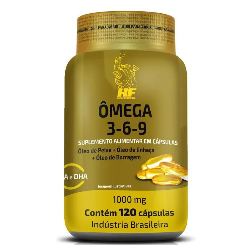 Omega 3 6 9 Peixe Borragem e Linhaca Hf Suplements 120caps
