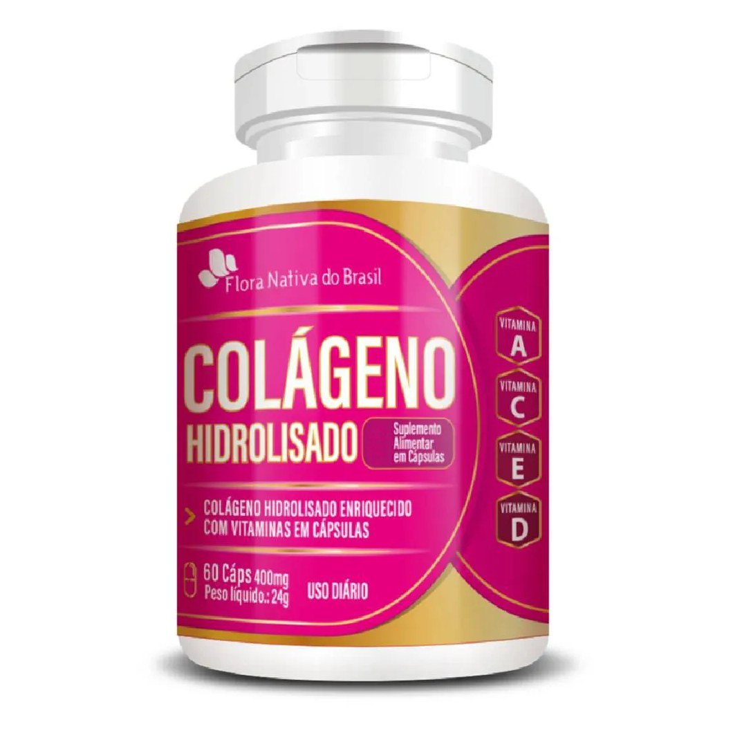 Colágeno Hidrolisado com Vitaminas 60 cápsulas - Flora Nativa
