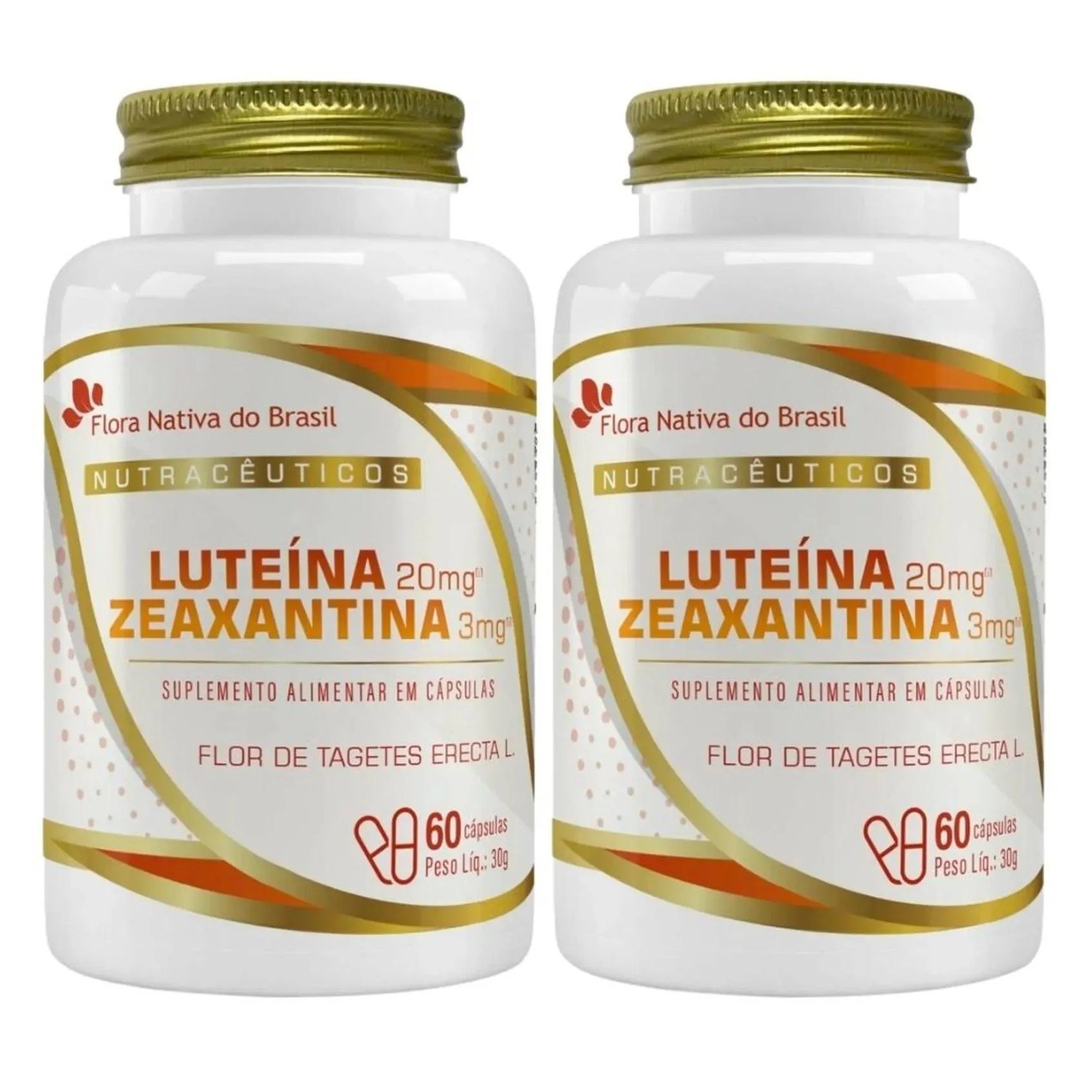 Kit 2x Luteína 20mg com Zeaxantina 3mg 60 cápsulas - Flora Nativa