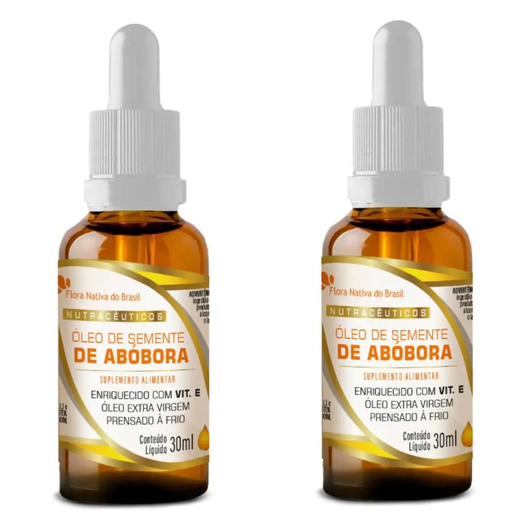 Kit 2x Óleo de Semente de Abóbora em Gotas 30ml - Flora Nativa