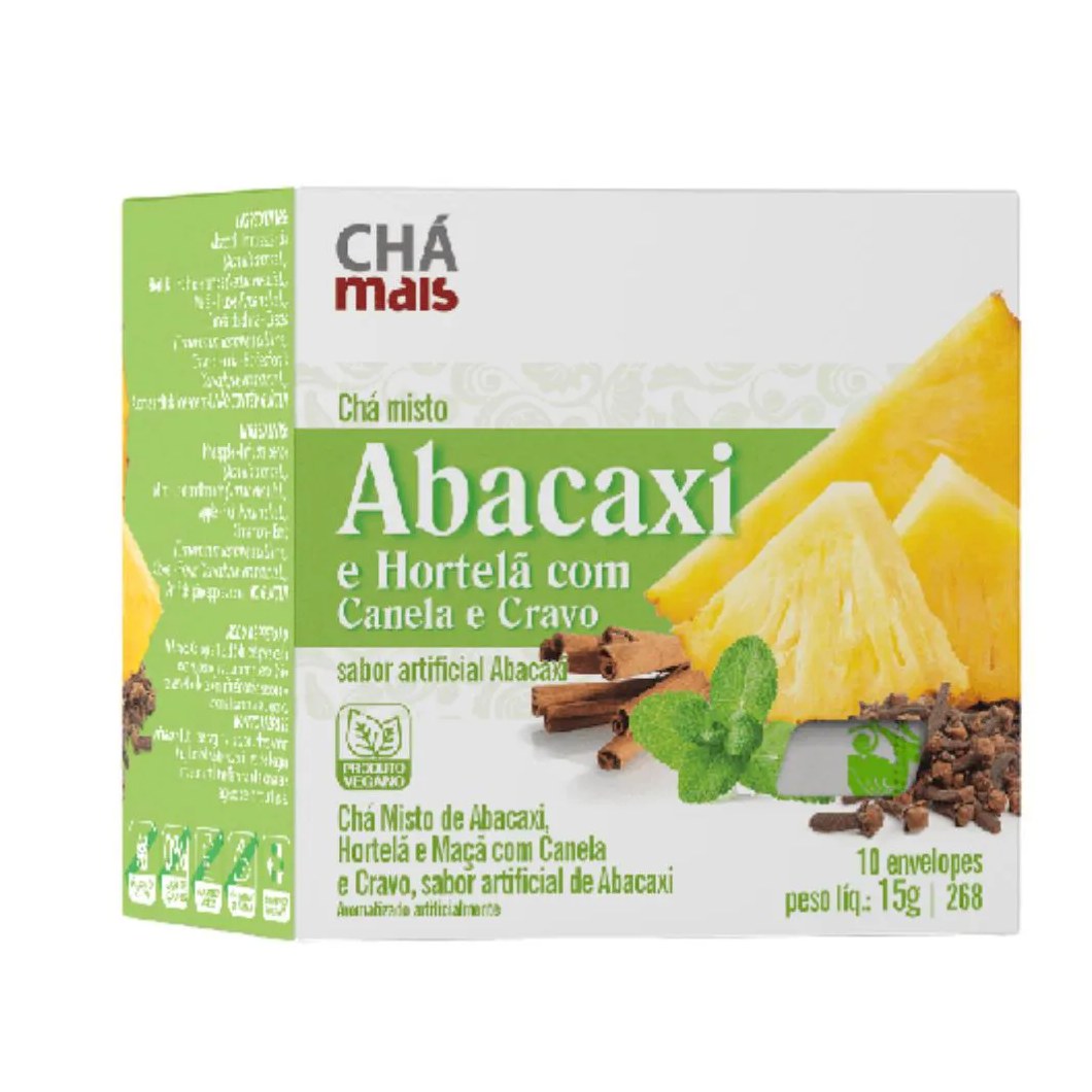 Chá Misto de Abacaxi, Hortelã Canela e Cravo 10 Sachês - Chá Mais