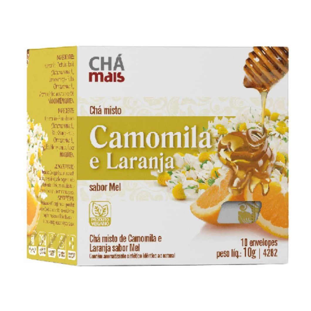 Chá Misto de Camomila com Laranja 10 Sachês - Chá Mais