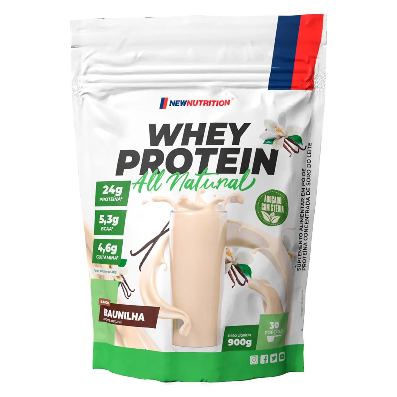 Whey Protein Newnutrition All Natural Baunilha 900g