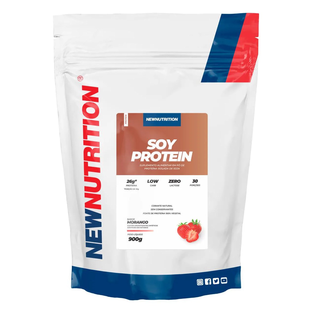 Soy Protein Newnutrition Morango 900g