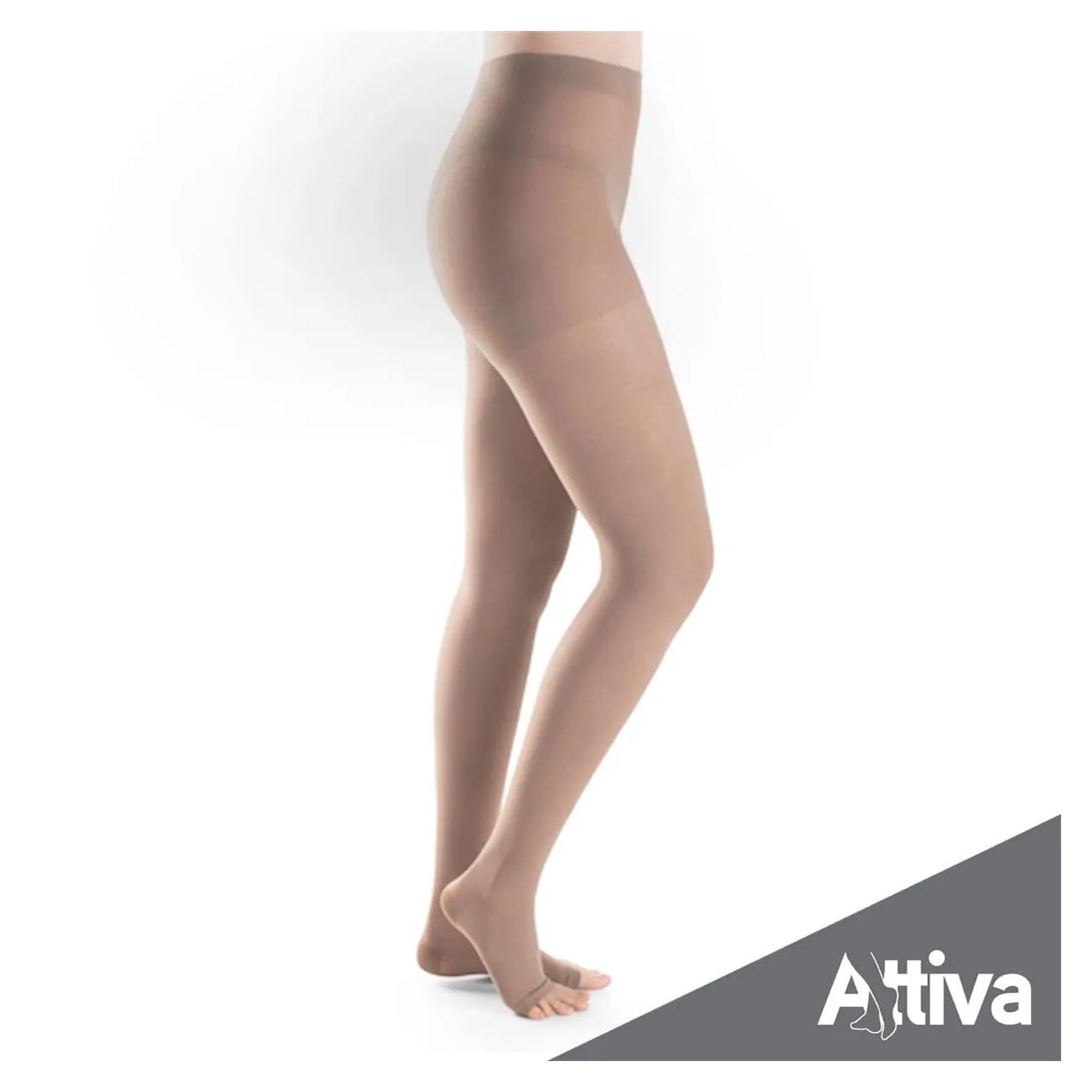 Meia Calca Attiva Alta Compressao 20-30 Fem Aberta Natural P
