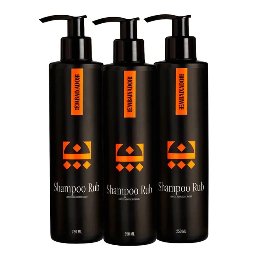 Kit 03 Shampoo para Cabelo Rub Embaixador 250ml