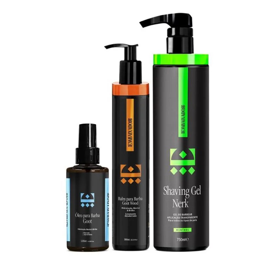 Shaving Gel Menthol + Óleo Goot + Balm Goot Wood Embaixador 750ml