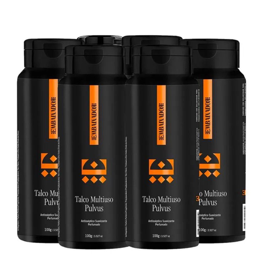 Kit 06 Talco Multiuso Pulvus Embaixador 100g