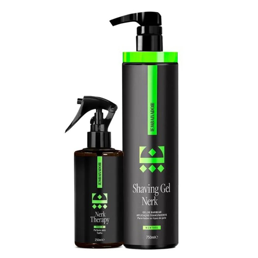 Shaving Gel Nerk Menthol + Perfume Toalha Nerk Therapy Fresh 750ml