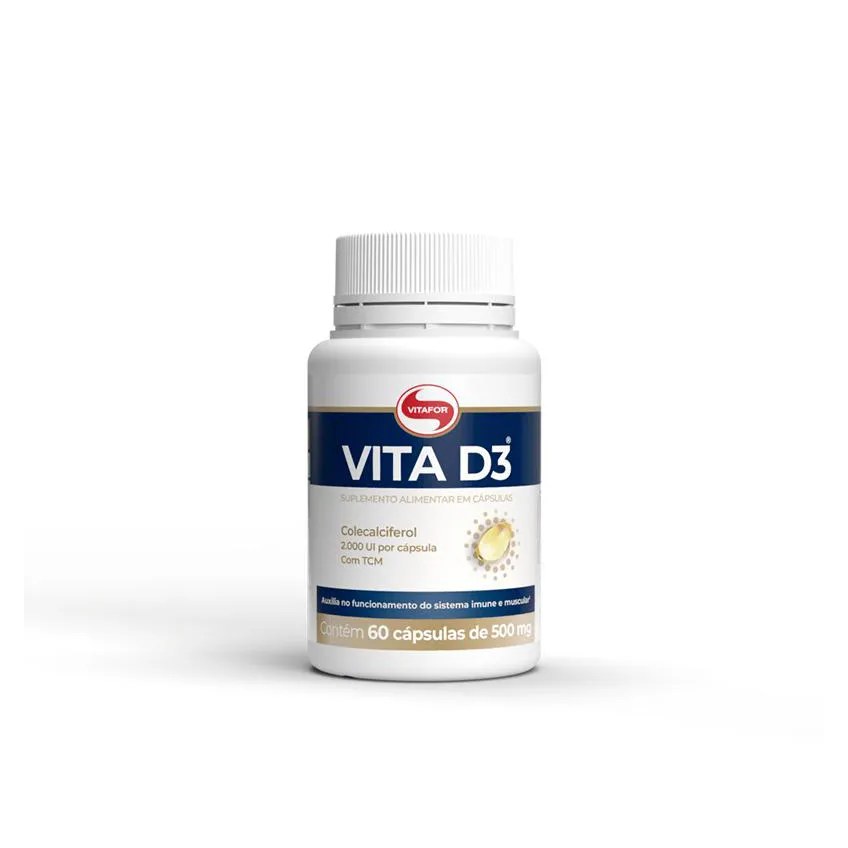 Vita D3 2000ui Vitafor 500mg com 60 cápsulas