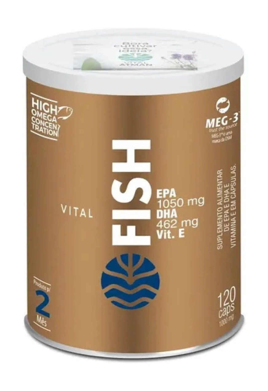 VITAL FISH - 120 CáPSULAS - VITAL ÂTMAN, VITAL ATMAN OMEGA 3 DHA E EPA 1000MG