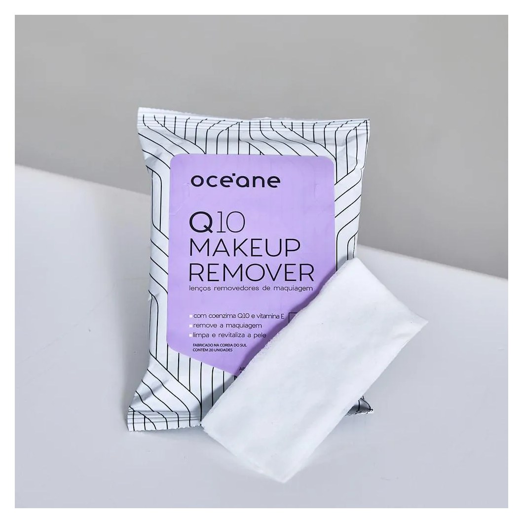 Lenços Demaquilantes C/ Q10 e Vitamina e - Q10 Makeup Remover 20un