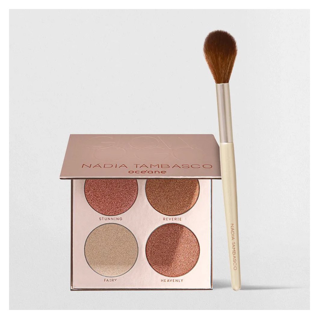 Kit Paleta de Iluminadores + Pincel Nádia Tambasco By Océane (2 Produtos)