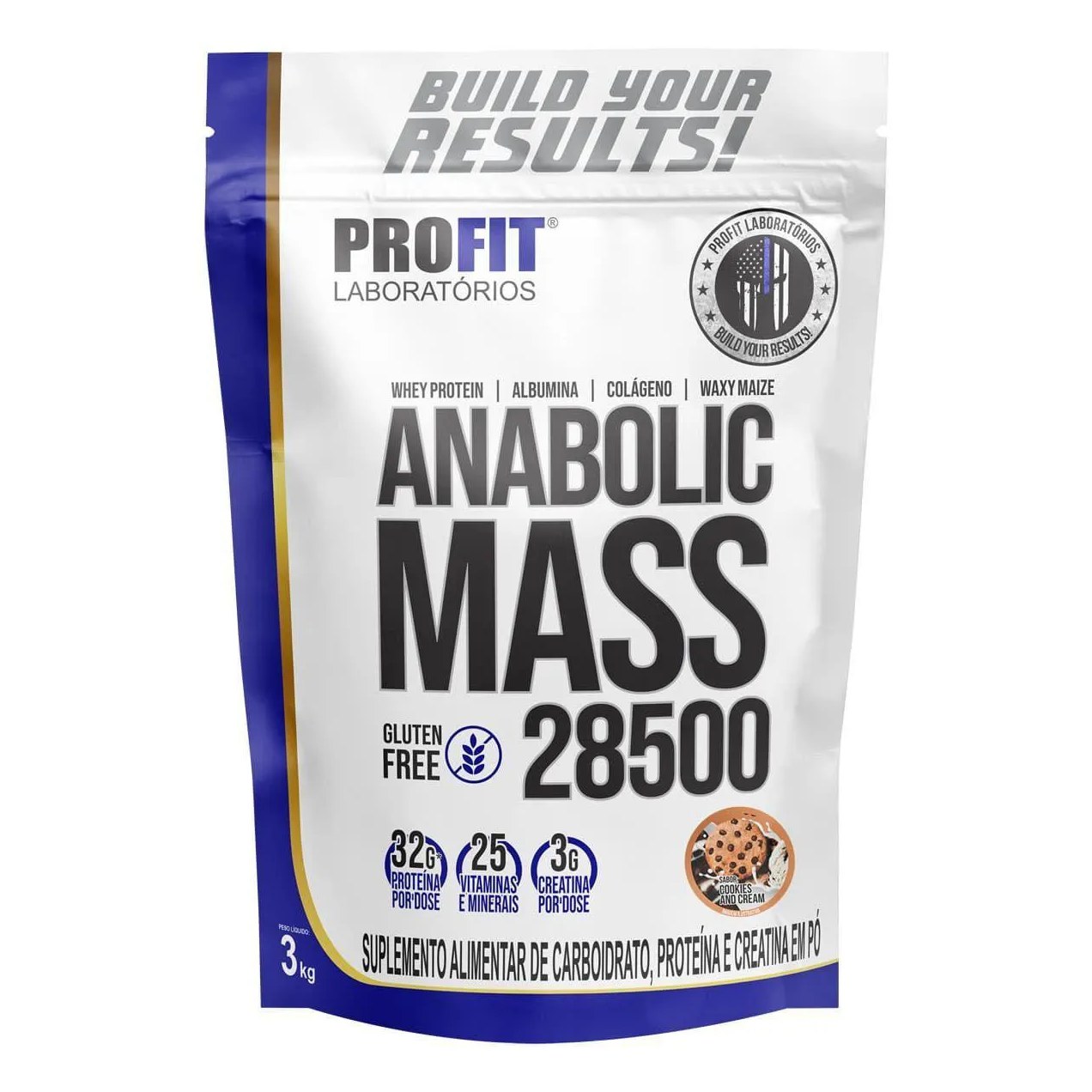 Hipercalórico Profit Labs Anabolic Mass 28500 Cookies And Cream 3kg
