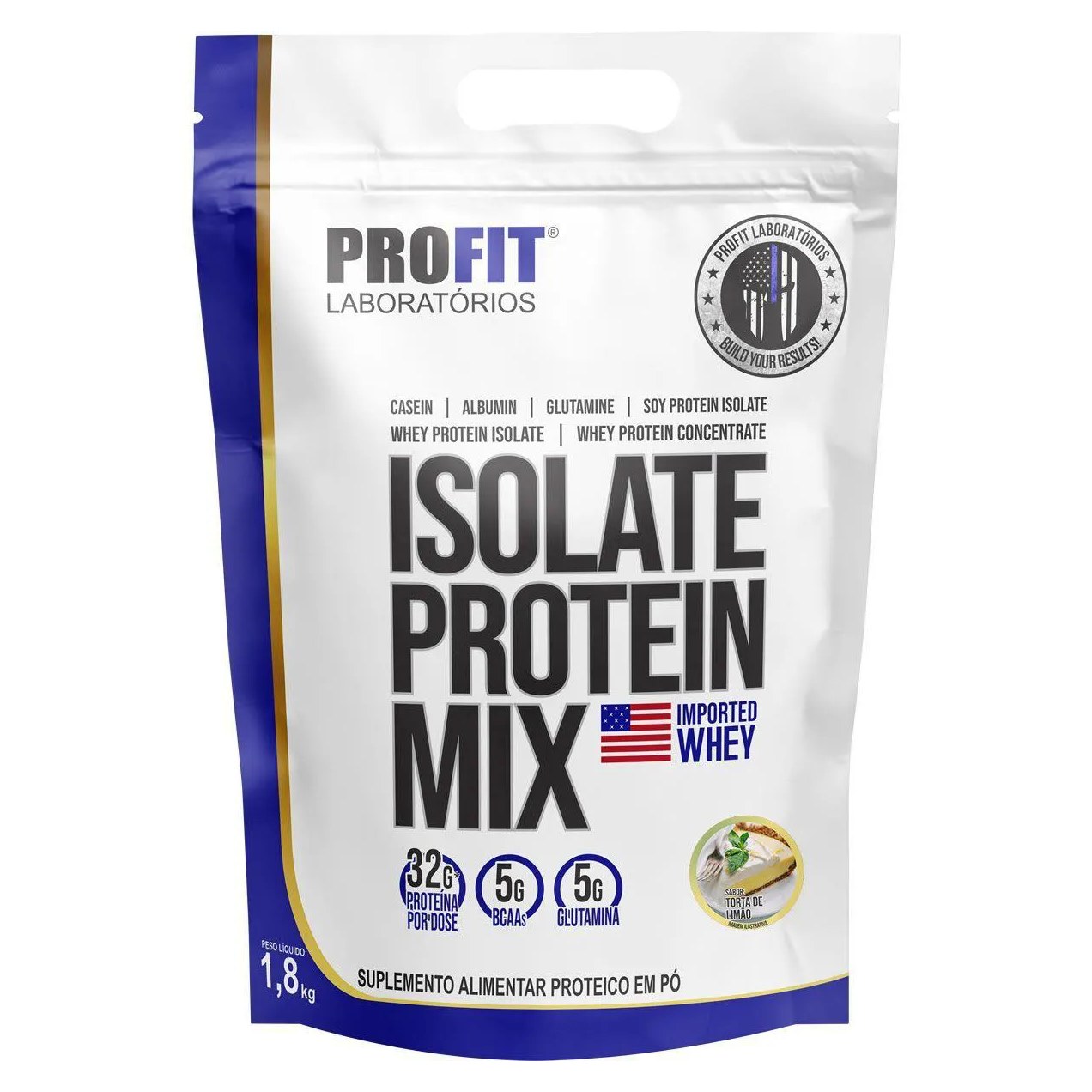 Whey Protein Isolado Profit Isolate Protein MixRefil Torta de Limão 1,8kg