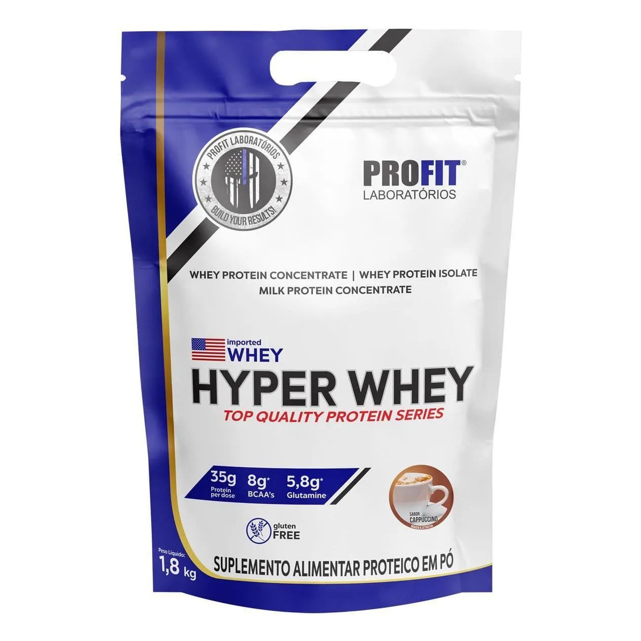 Hyper Whey - 1800G Refil Cappuccino - Profit