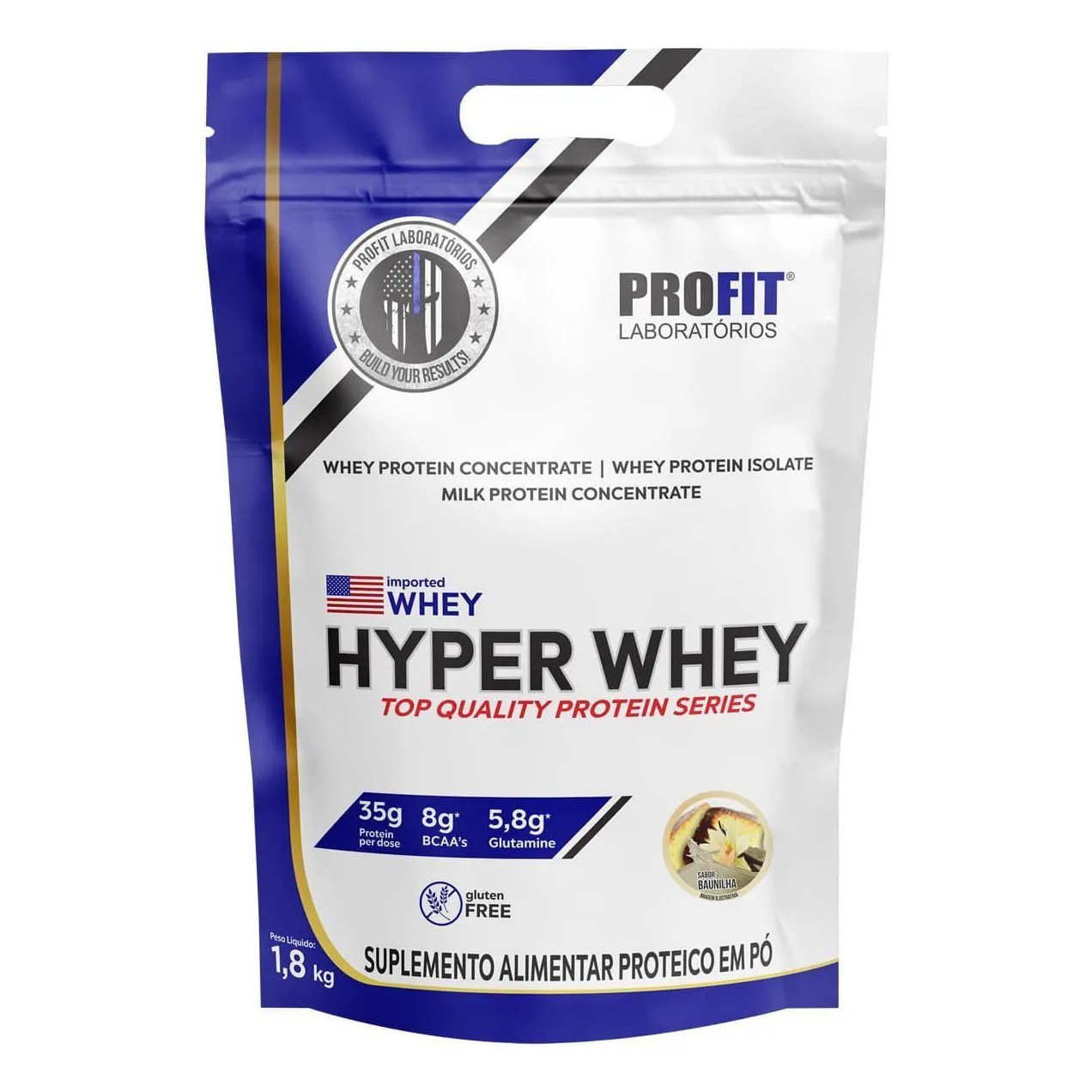 Hyper Whey - 1800G Refil Baunilha - Profit