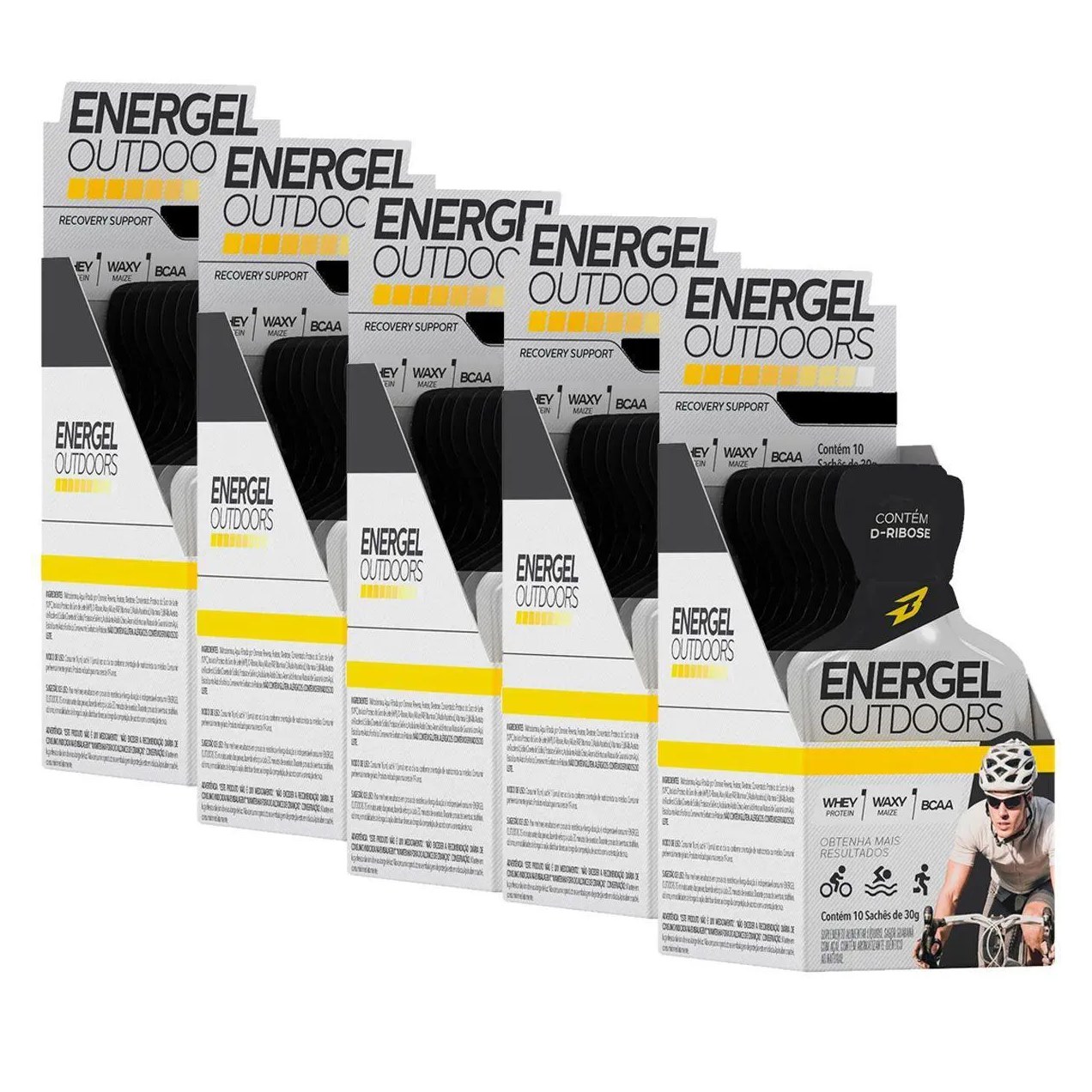 Kit Energético em Gel Body Action Energel Outdoors Morango Silvestre Sachê 50 unidades