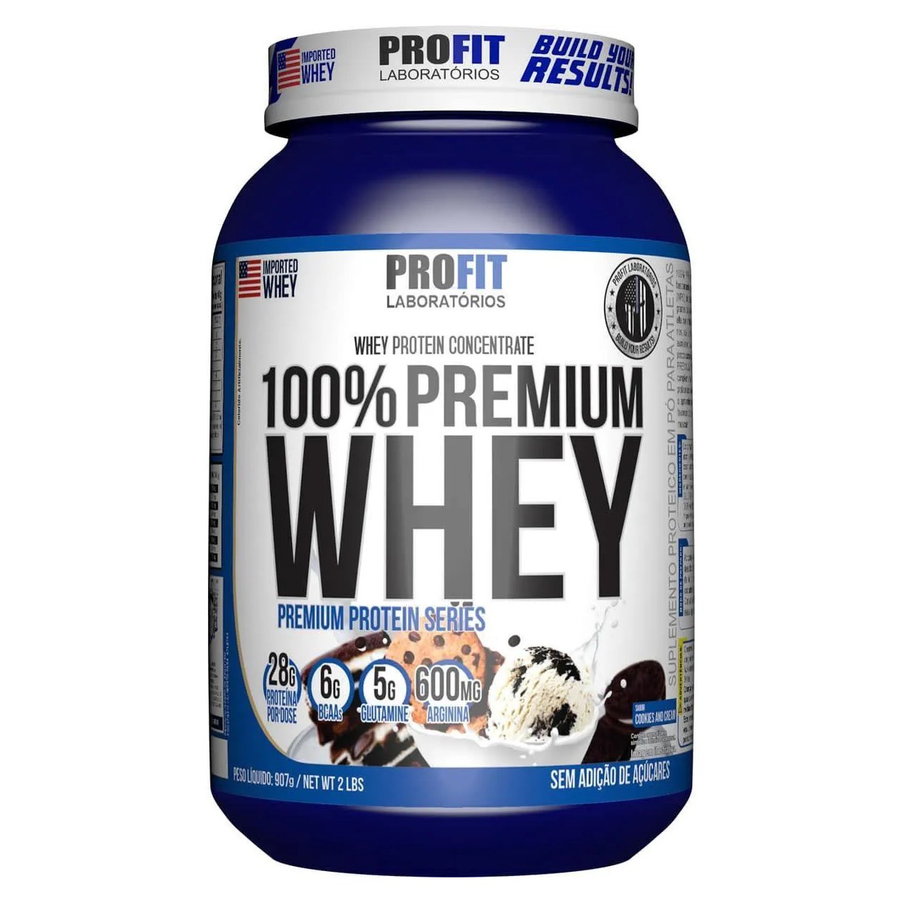 100% Whey Premium - 907G Cookies And Cream - Profit
