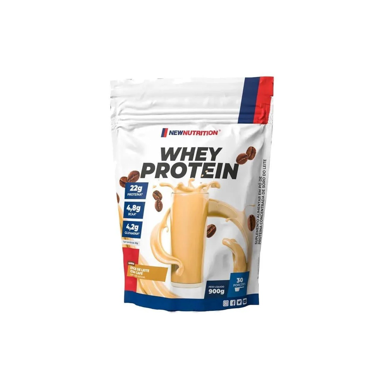 Whey Protein - 900G Refil Doce de Leite com Cafe - Newnutrition