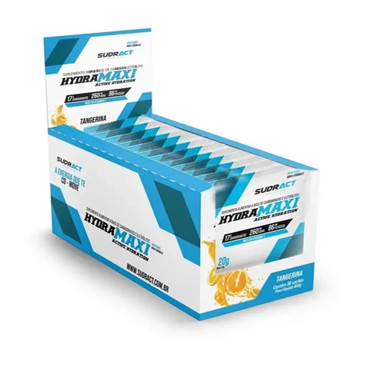 Hydramaxi Isotônico em Pó - 25 Sachês 20G Tangerina - Sudract Nutrition