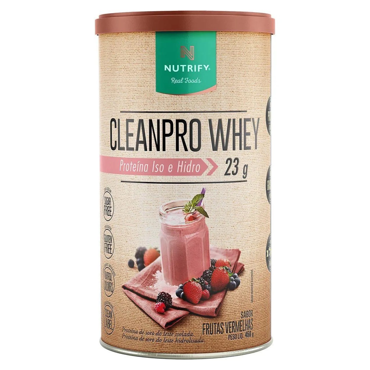 Cleanpro Whey Iso e Hidro - 450G Frutas Vermelhas - Nutrify