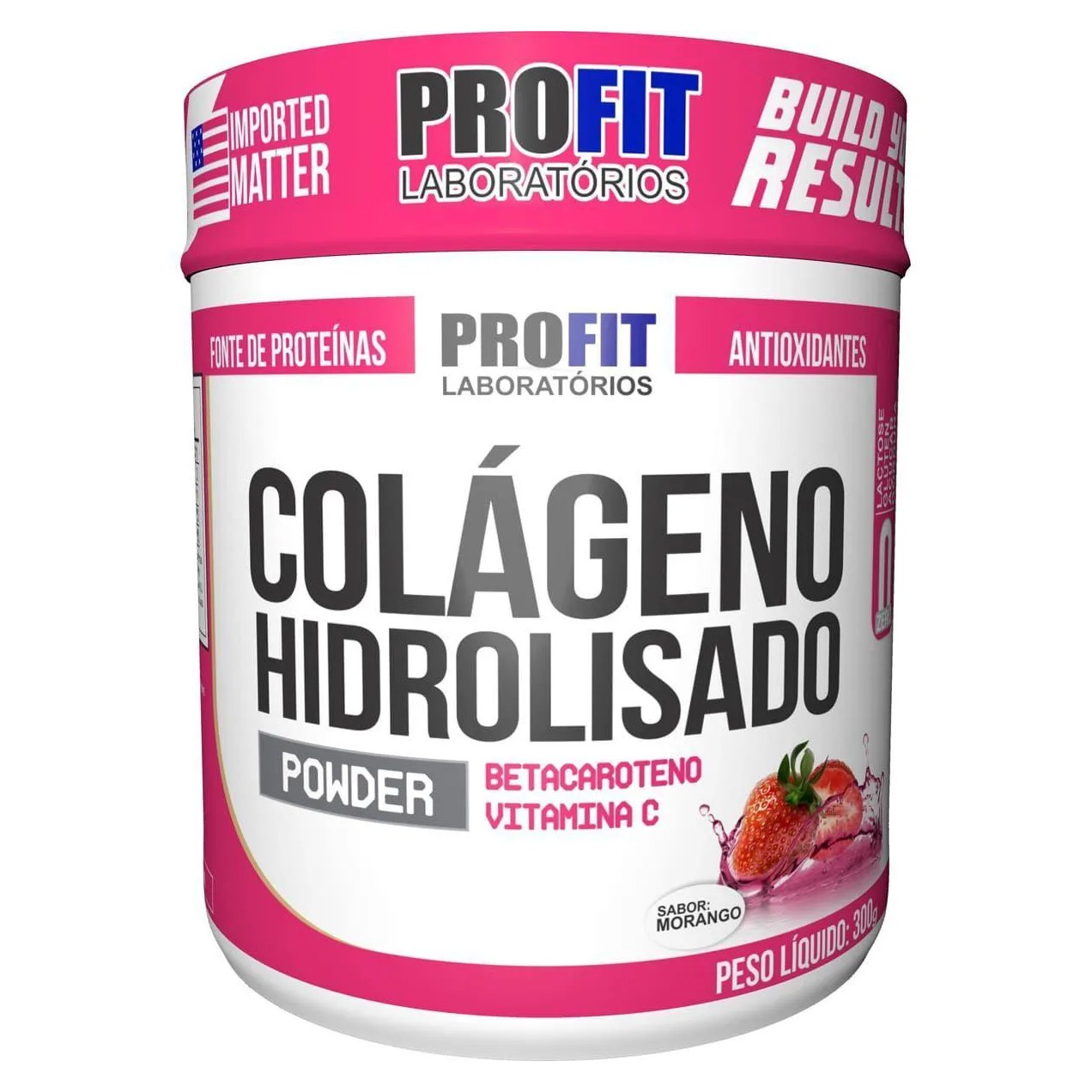 Colágeno Hidrolizado - 300G Morango - Profit