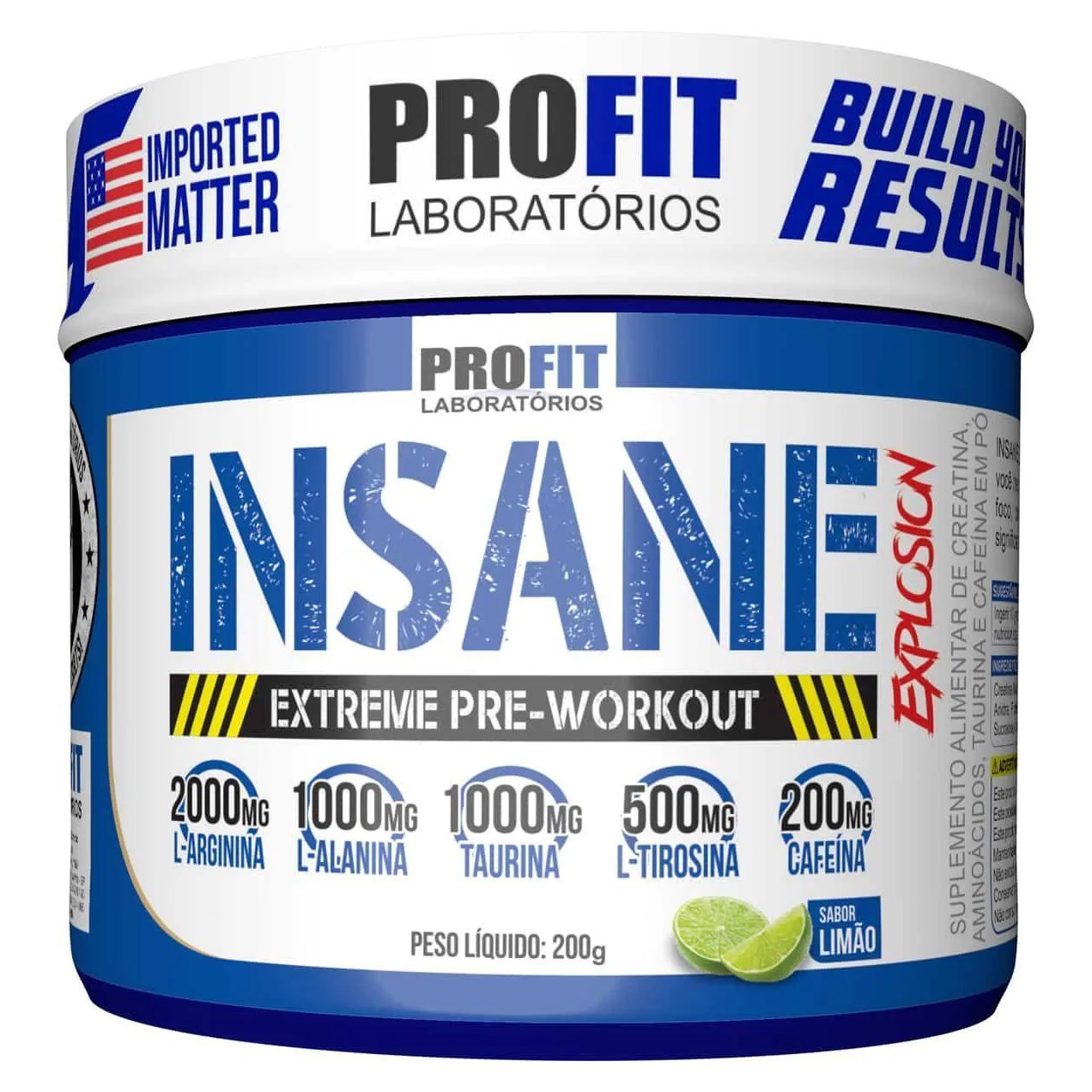 Pré-Treino Profit Laboratórios Insane Explosion Extreme Pre-Workout Limão 200g