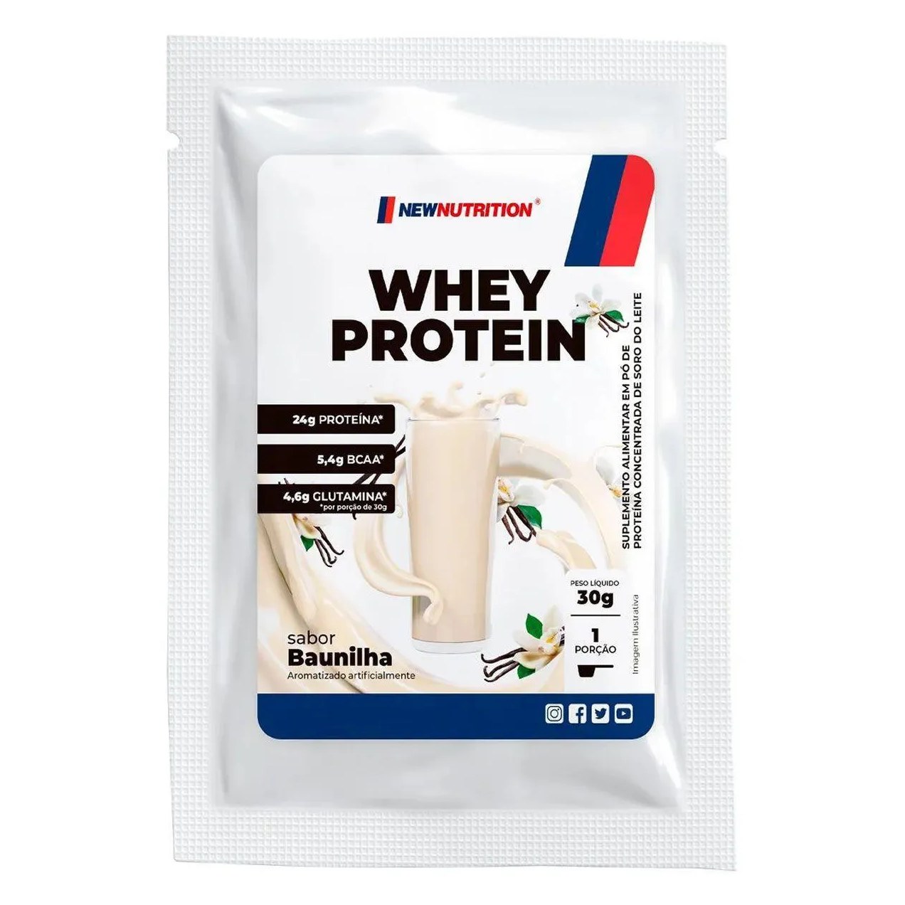 Whey Protein Concentrado - 1 Sachê 30G Baunilha - Newnutrition