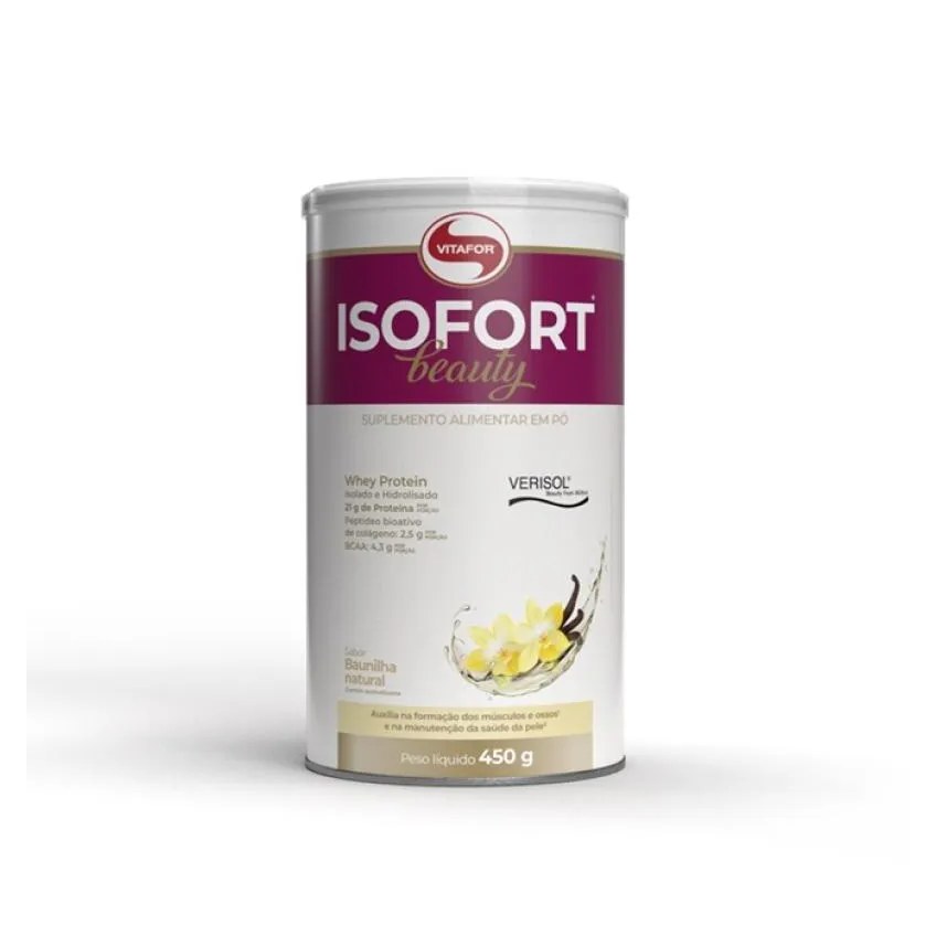 Whey Protein Isolada Vitafor Isofort Beauty Baunilha 450g