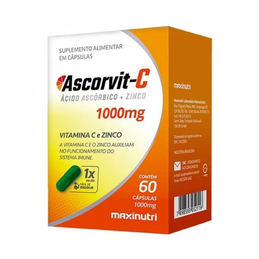 Ascorvit-c 1000mg (60 Cápsulas) - Padrão: Único